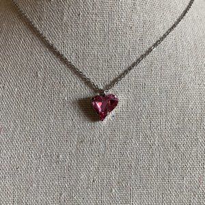 Sabika-like Pink Swarovski Sweet Heart Pendant Necklace